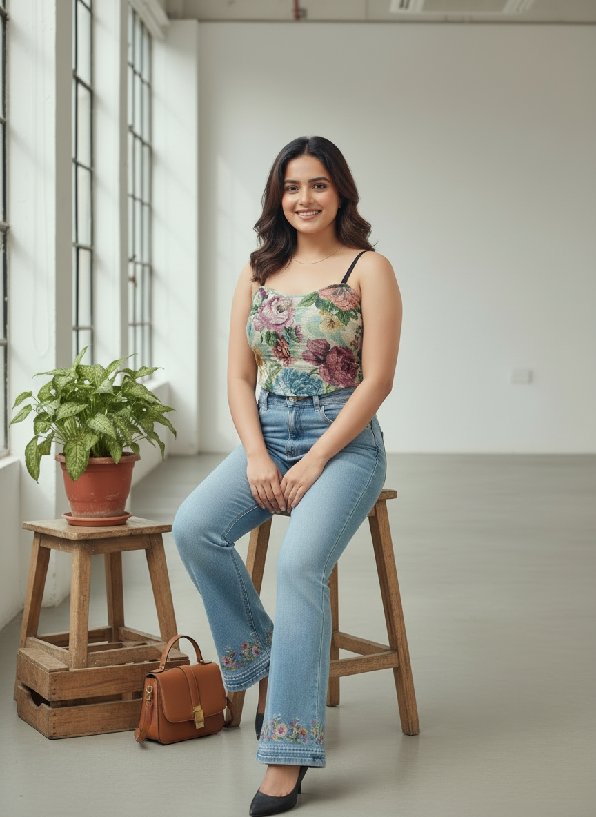 Floral Sphagetti Padded Top