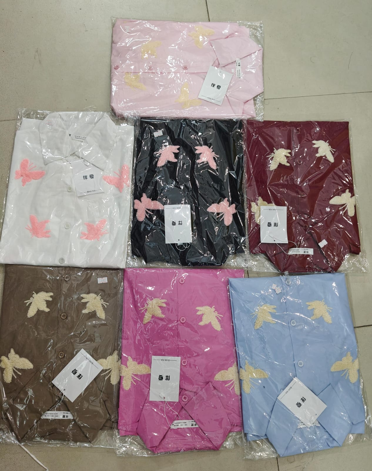 Whimsical Butterfly Embroidered Shirts