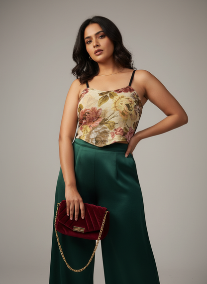 Floral Sphagetti Padded Top