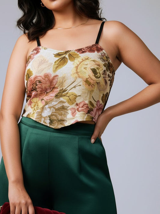 Floral Sphagetti Padded Top