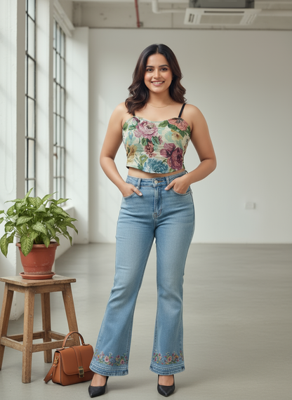 Floral Sphagetti Padded Top