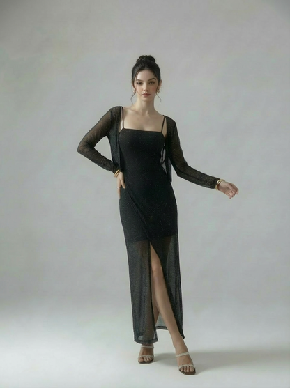 Imported Shimmery Bodycon with Shrug