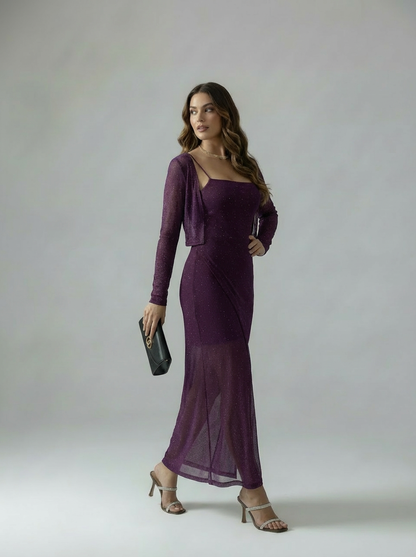 Imported Shimmery Bodycon with Shrug