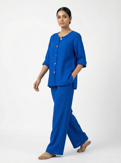 Multi Colour Button Mul Mul Cotton Coord Set