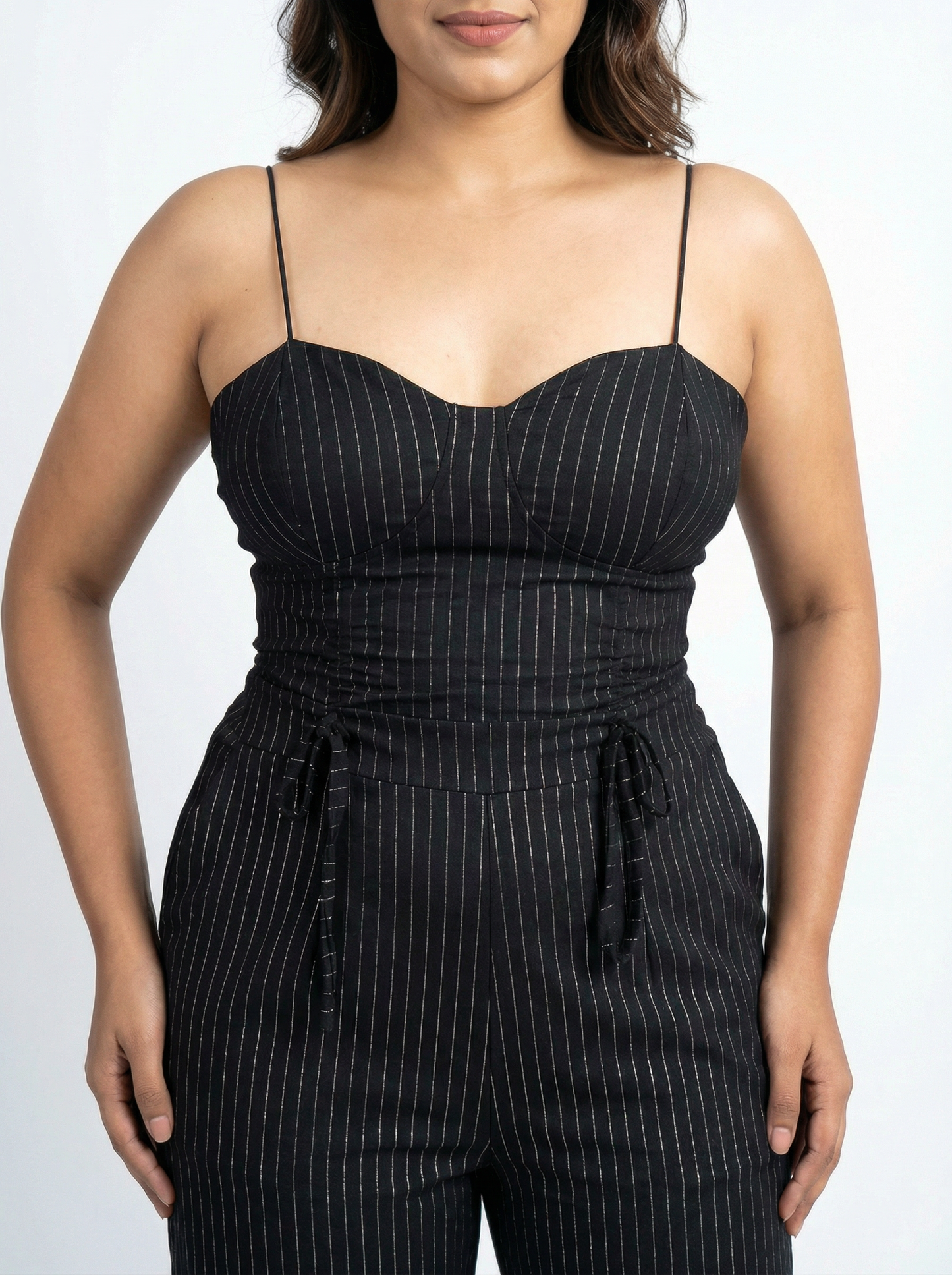 Shimmer Stripes Black Coord Set