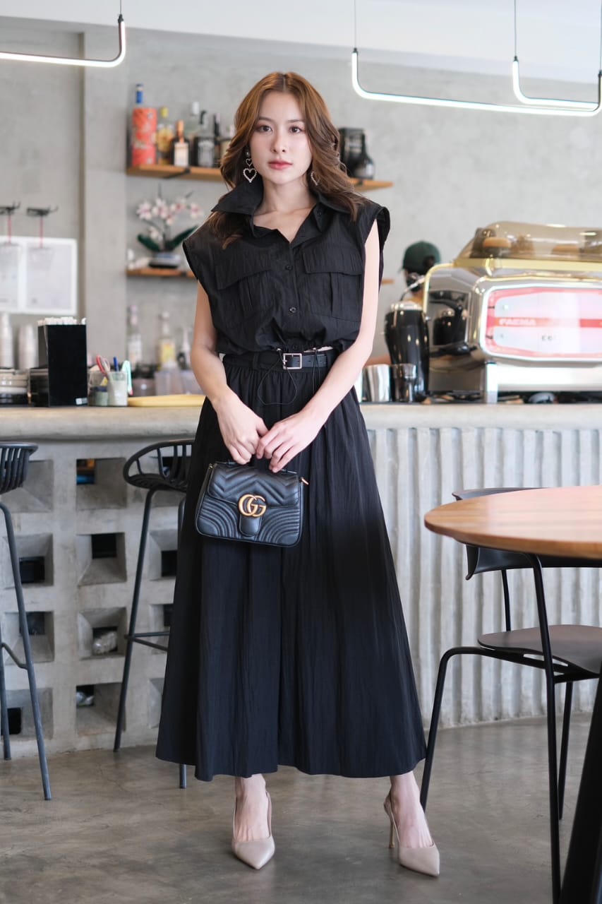 Elena Crop Top & Skirt Co-ord With Belt