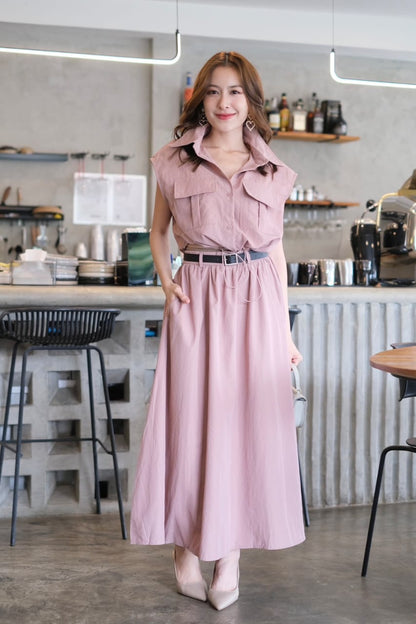 Elena Crop Top & Skirt Co-ord With Belt