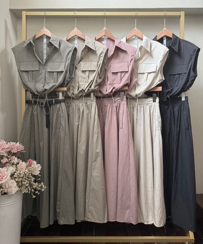 Elena Crop Top & Skirt Co-ord With Belt