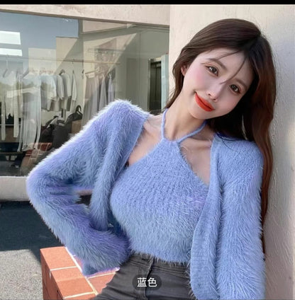 CloudSoft Fuzzy Knit 2 Pc Set