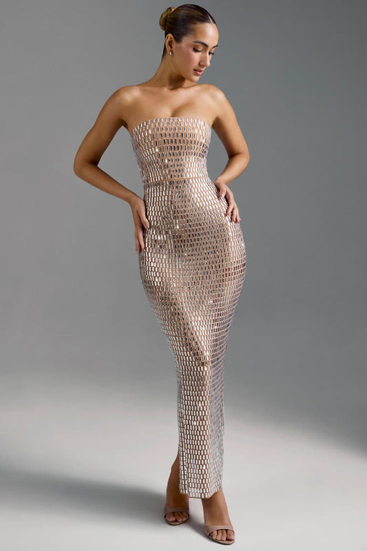 Mira Embellished Bandeau Maxi Dress