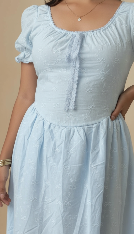 Imported Leila Lace Tie Korean Dress