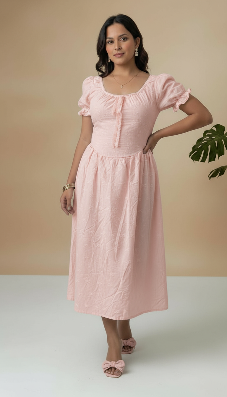 Imported Leila Lace Tie Korean Dress