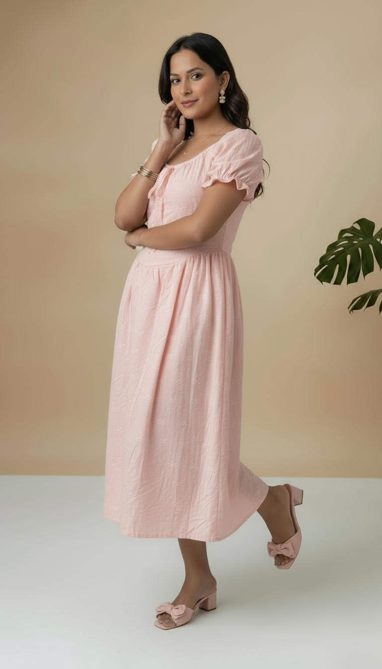 Imported Leila Lace Tie Korean Dress