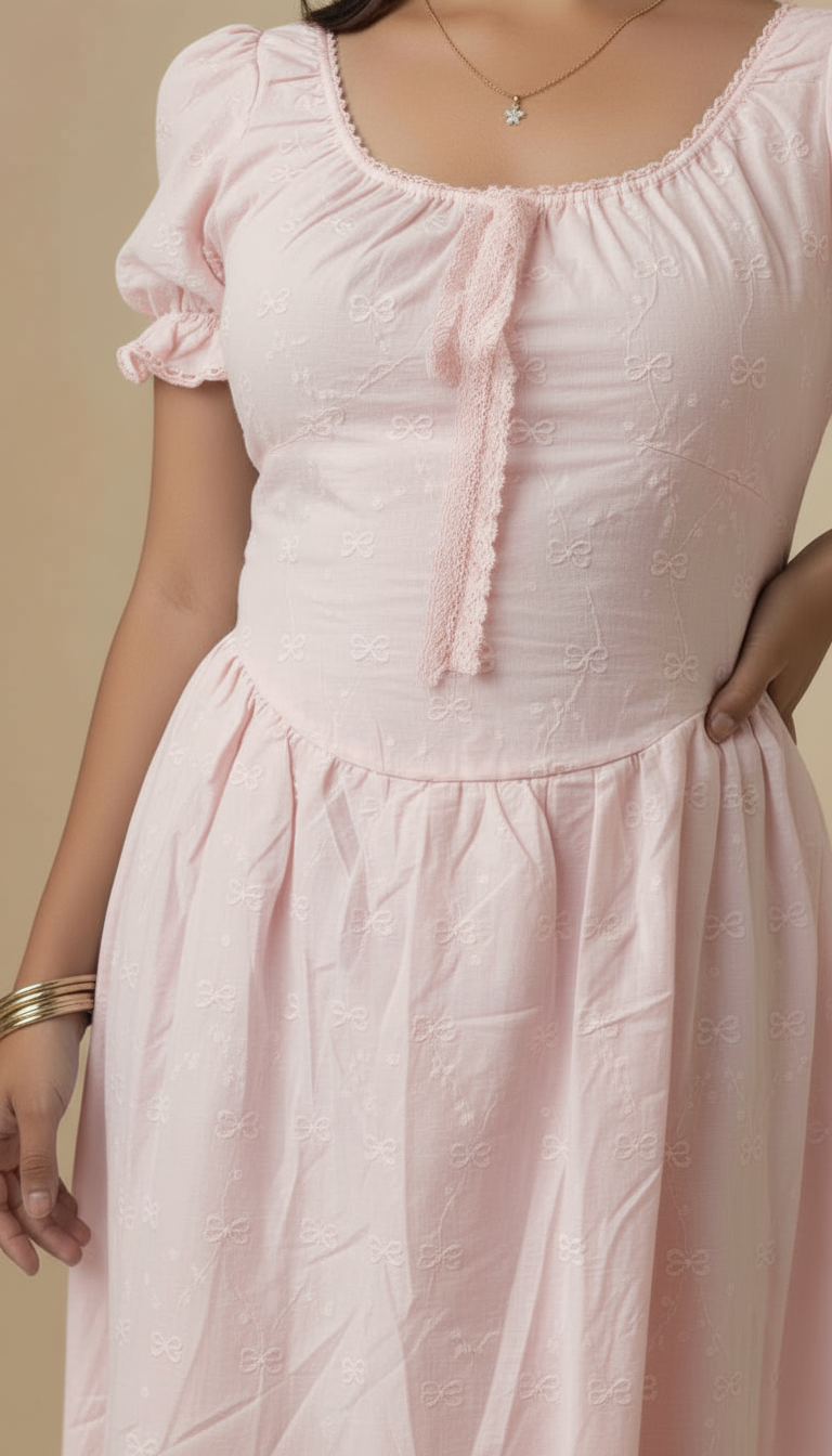 Imported Leila Lace Tie Korean Dress