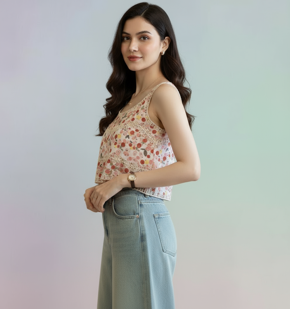 Amelia Floral Boxy Crop Top