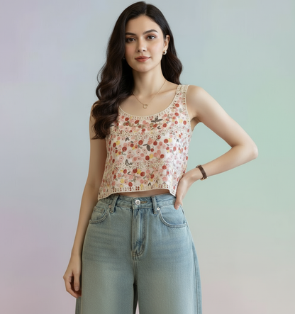 Amelia Floral Boxy Crop Top