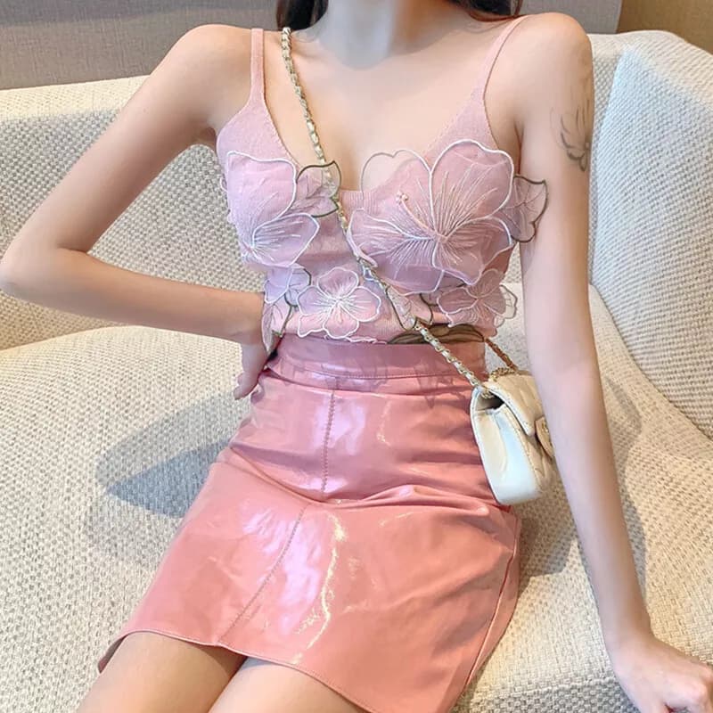 Korean Imported 3D Floral Cute Tops