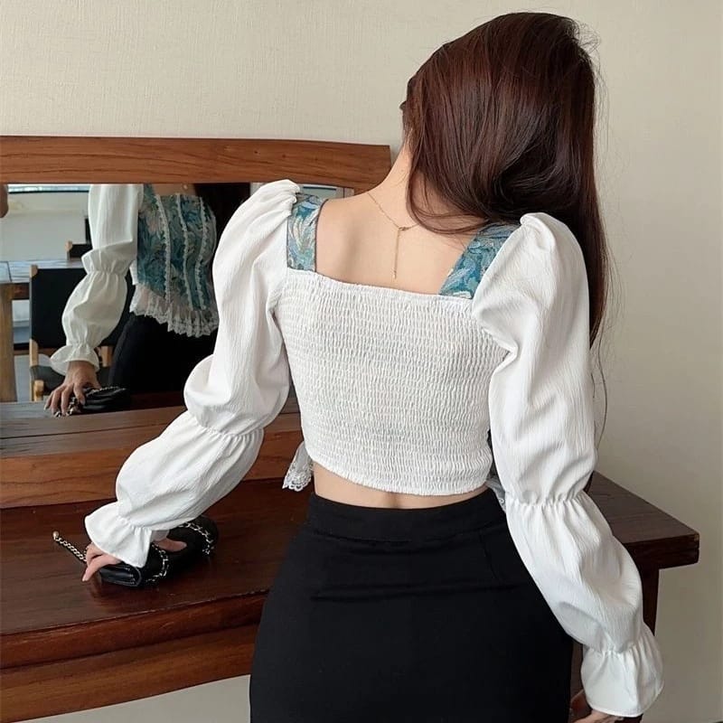 Leyla French Retro Full Sleeves Top