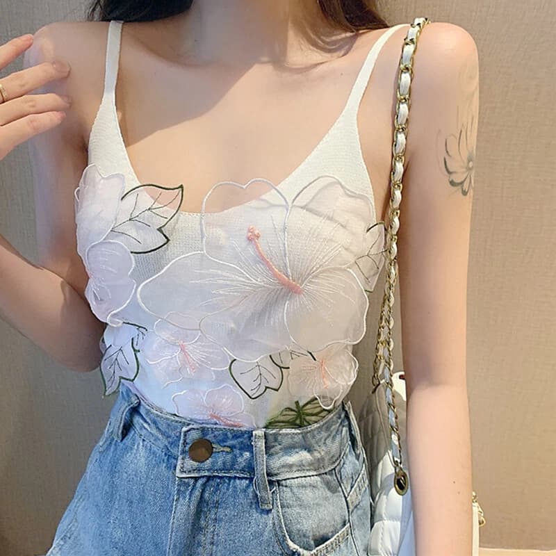 Korean Imported 3D Floral Cute Tops