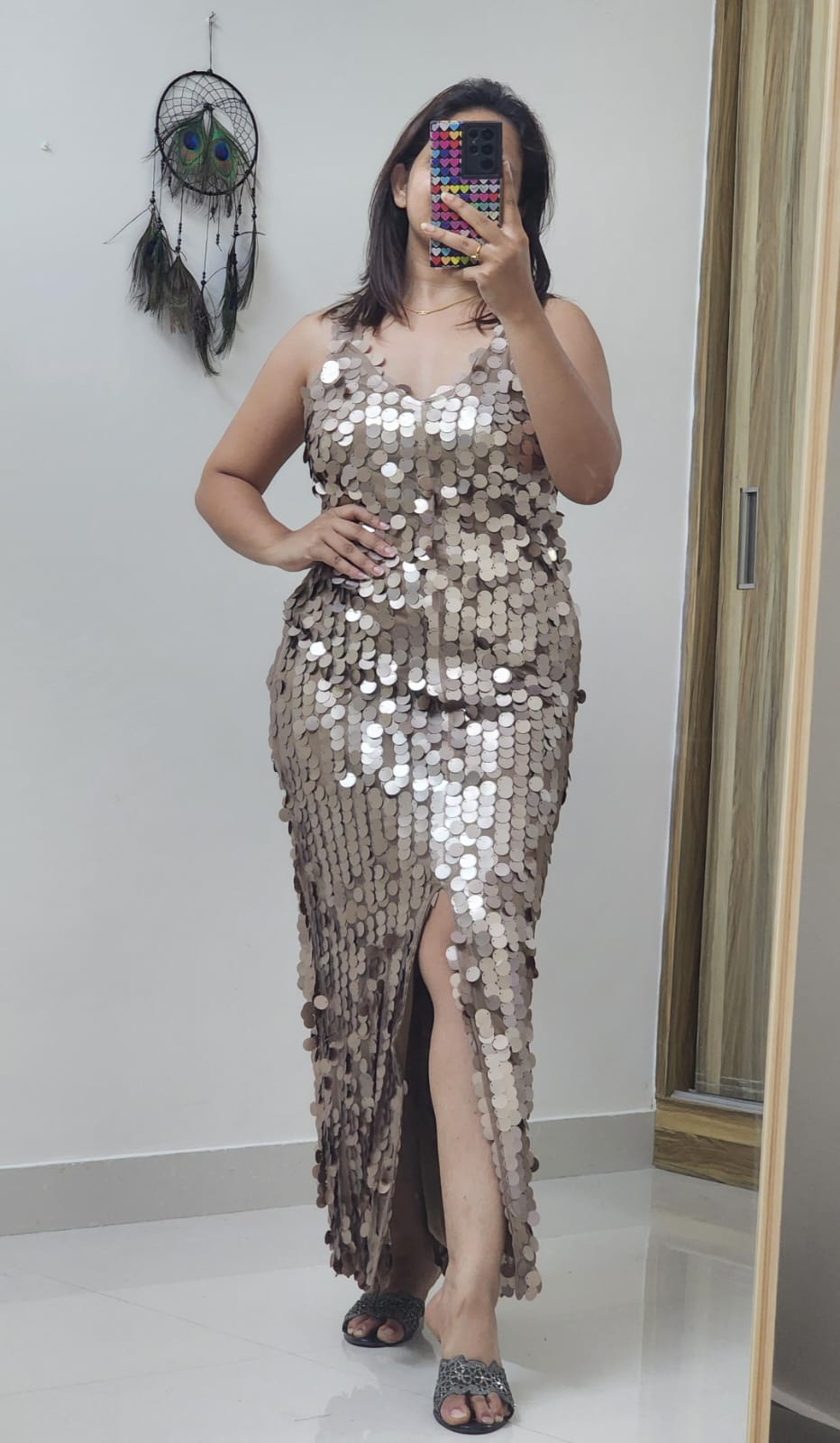 Ring Sequined Long Maxi