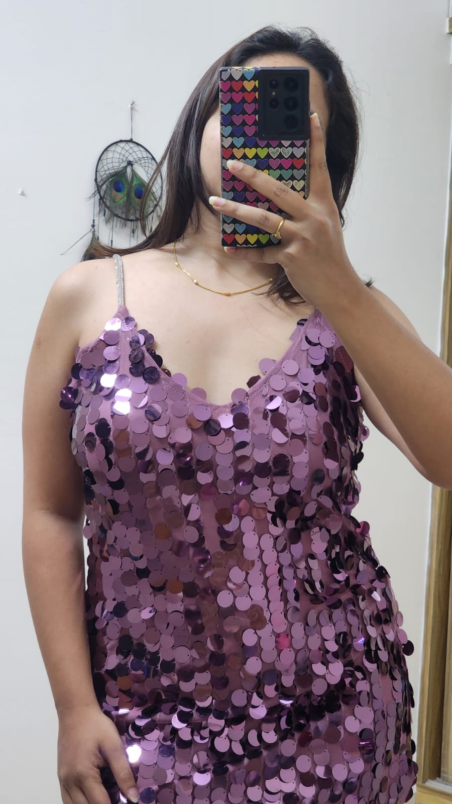 Ring Sequined Short Dress