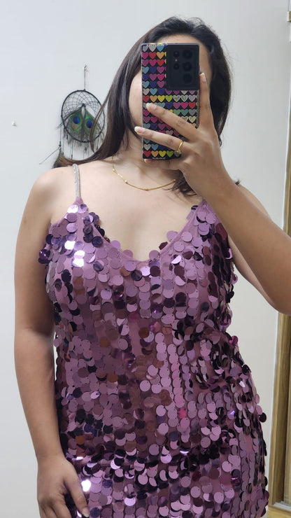 Ring Sequined Short Dress