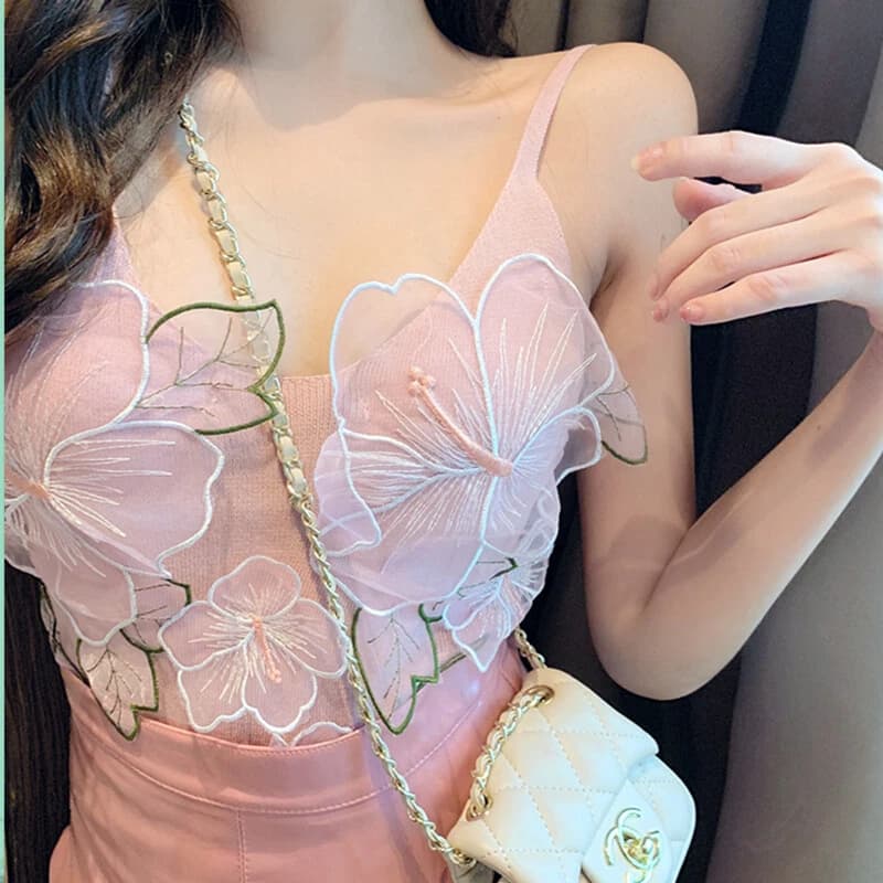 Korean Imported 3D Floral Cute Tops