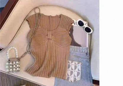 Embossed Pattern Knitted Top