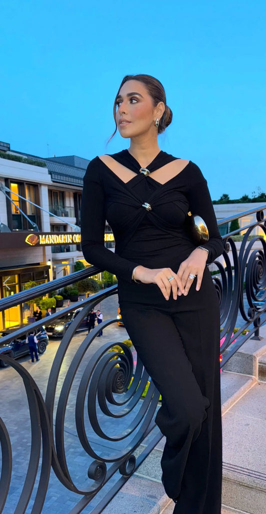 Rachel Luxe Asymmetric Top With Gold Accent