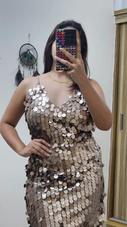 Ring Sequined Short Dress