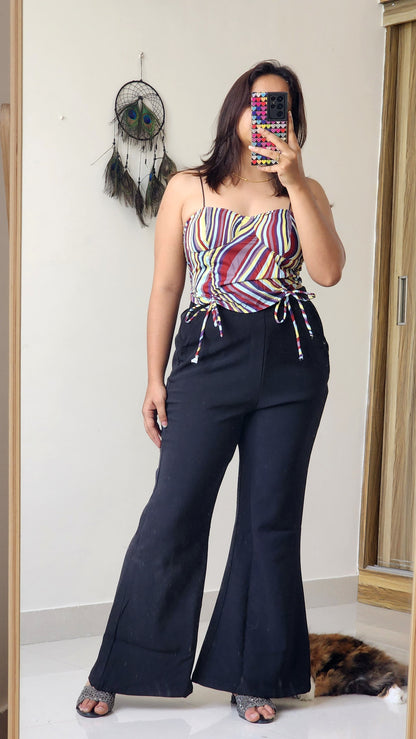 Stripes & Tie Black Coord Set